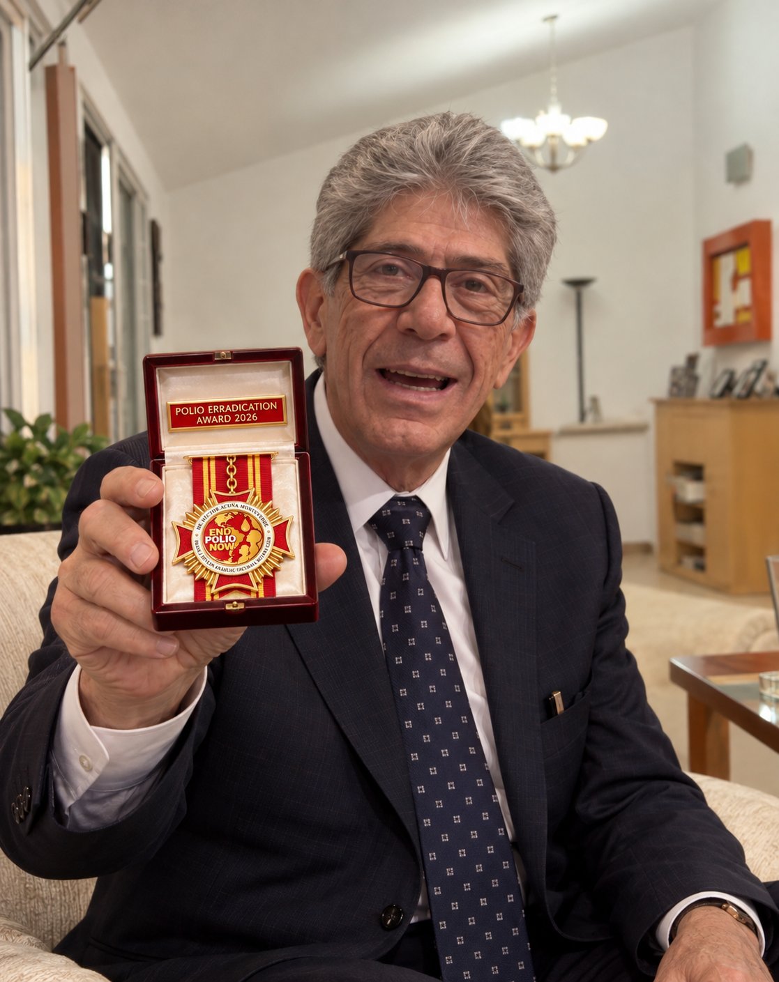 Presentación del galardón en su estuche